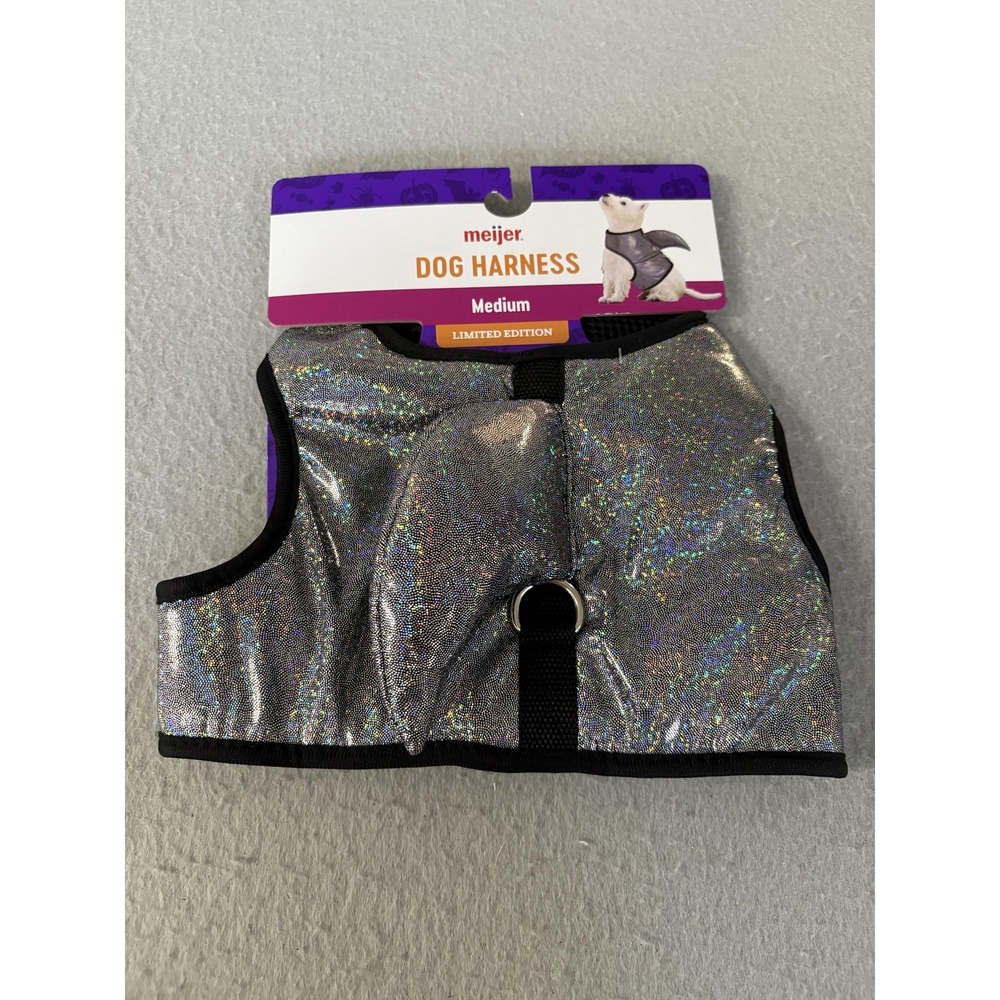 Meijer Dog Harness Medium Reflective Holographic Silver Limited Edition